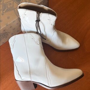 Free People White Ankle Booties